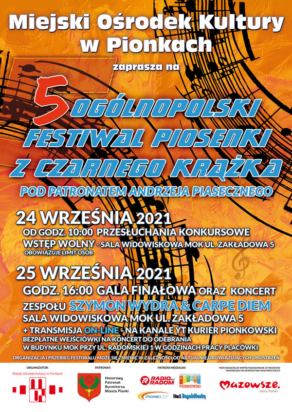 Koncert Szymona Wydry & Carpe Diem podczas 5 Ogólnopolskiego Festiwalu Piosenki z Czarnego Krążka